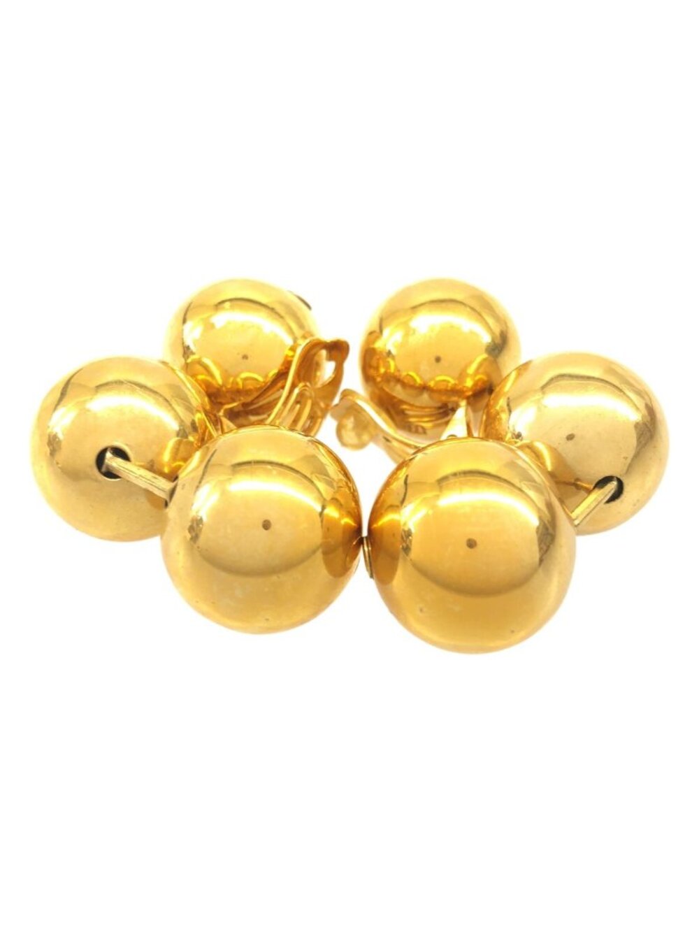 Balenciaga Ball Earrings Set Gold